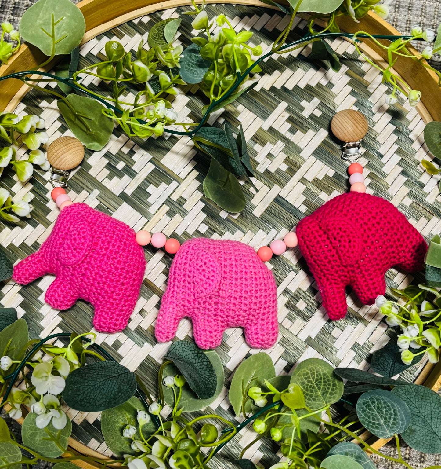 Vaunulelu kolme norsua (eri värejä)